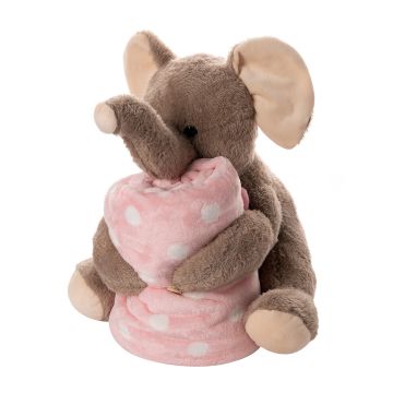 Silk Fashion ΒΕΒΕ FLANNEL ΚΟΥΒΕΡΤΑΚΙ (80cm x 120cm) μπέζ ελεφαντάκι ρόζ