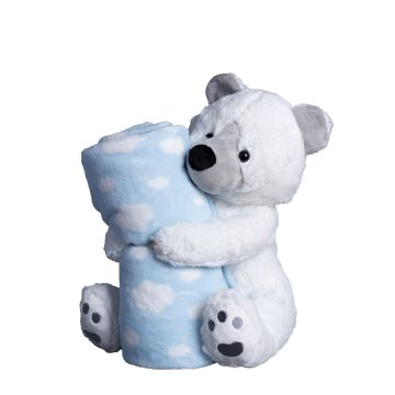 Silk Fashion ΒΕΒΕ FLANNEL ΚΟΥΒΕΡΤΑΚΙ (80cm x 120cm) αρκουδάκι σιέλ