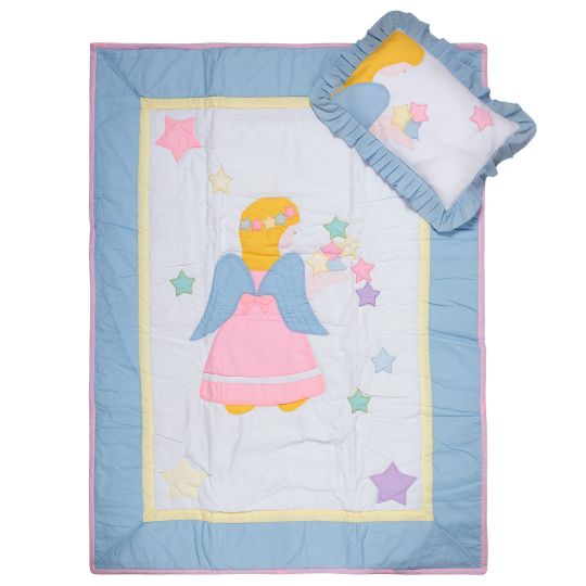 Silk Fashion bebe κουβερτάκι ( 90cm x 120cm + 25cm x 35cm) bebe αγγελάκι