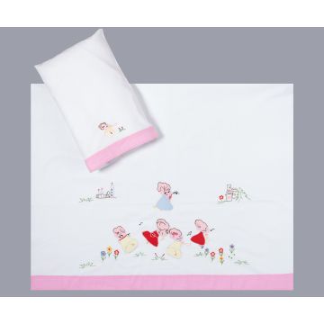 Silk Fashion bebe σεντόνι (85cm x 135cm + 26cm x 40cm) ροζ