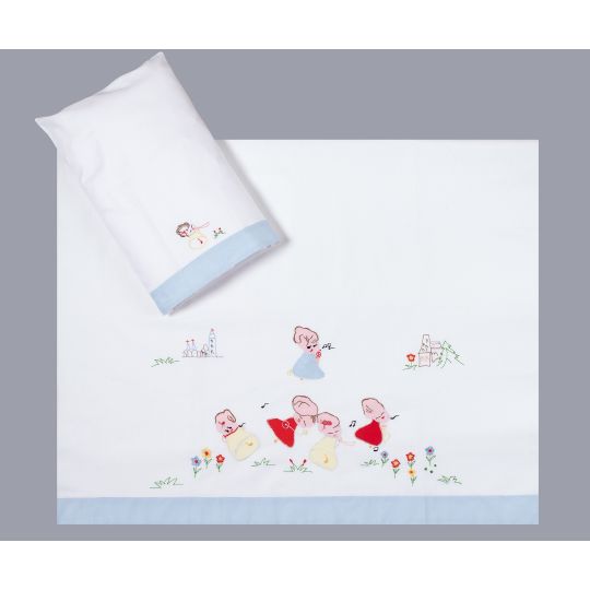 Silk Fashion bebe σεντόνι (85cm x 135cm + 26cm x 40cm) σιέλ