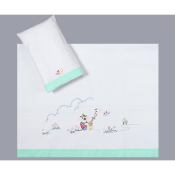 Silk Fashion bebe σεντόνι (85cm x 135cm + 26cm x 40cm) πράσινο