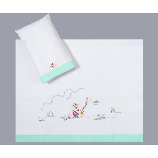 Silk Fashion bebe σεντόνι (85cm x 135cm + 26cm x 40cm) πράσινο