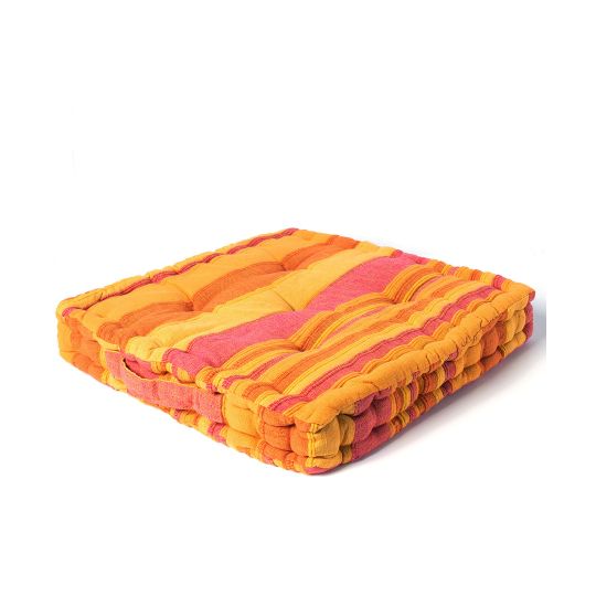 Silk Fashion Μαξιλάρι κάθισμα kerala (45cm x 45cm x 8cm) κίτρινο