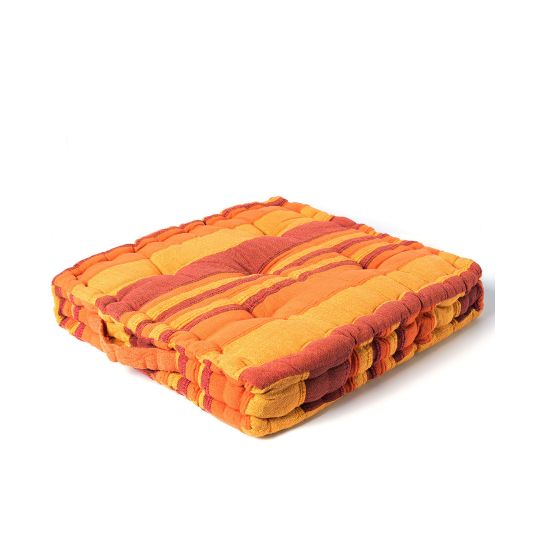 Silk Fashion Μαξιλάρι κάθισμα kerala (45cm x 45cm x 8cm) πορτοκαλί
