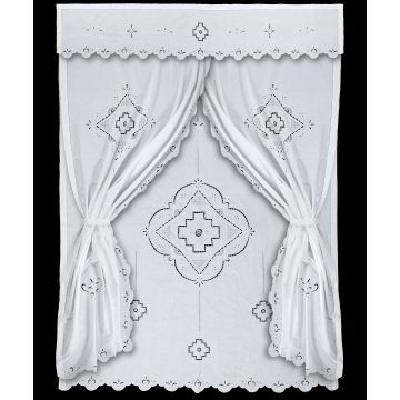 κουρτίνα NKFT3 (σετ 6 τεμαχίων) λευκή με τούνελ