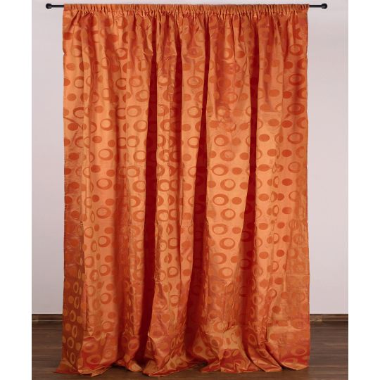 Κουρτίνα 082 (300cm x 275cm) με τρέσα πορτοκαλί
