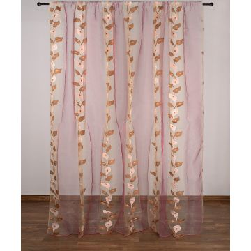 Κουρτίνα zj05 (280cm x 300cm) με τρέσα μωβ