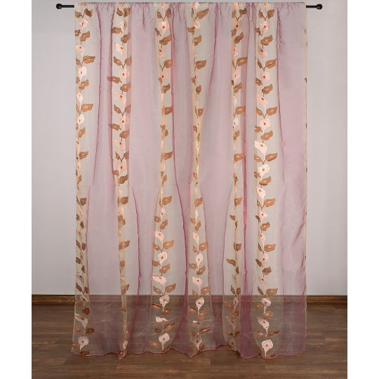 Κουρτίνα zj05 (280cm x 300cm) με τρέσα μωβ