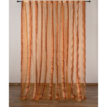Κουρτίνα 6103 (280cm x 300cm) με τρέσα καφέ