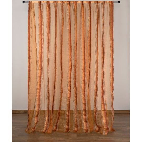Κουρτίνα 6103 (280cm x 300cm) με τρέσα καφέ