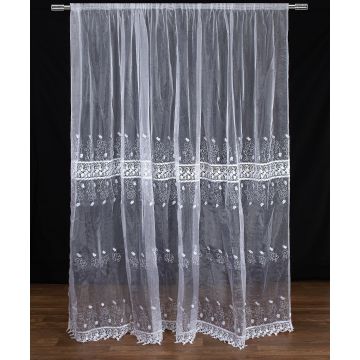 Κουρτίνα MK15 (280cm x 300cm) με τρέσα λευκή