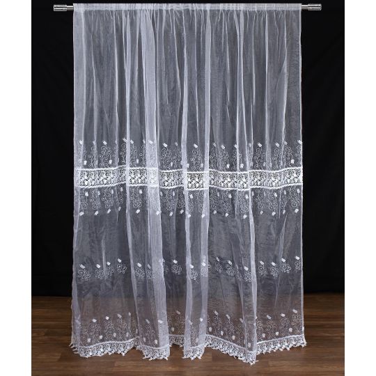 Κουρτίνα MK15 (280cm x 300cm) με τρέσα λευκή