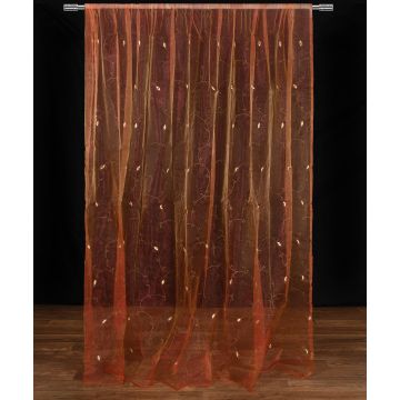 Κουρτίνα zg5724 (280cm x 300cm) με τρέσα πορτοκαλί