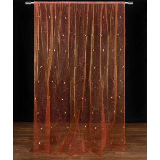 Κουρτίνα zg5724 (280cm x 300cm) με τρέσα πορτοκαλί