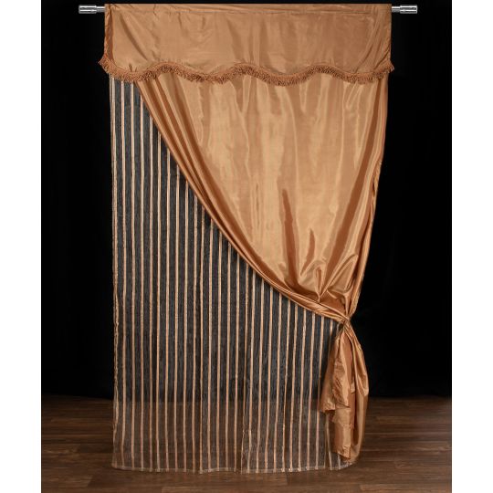 Κουρτίνα maria (150cm x 280cm) με τούνελ χρυσή