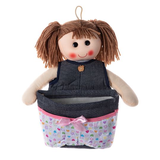 Κούκλα Sylvia με θήκη (30cm x 20cm) jean λευκή