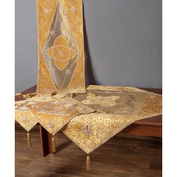 Σετ 4 τεμαχίων (90cm x 90cm, 42cm x 105cm, 2x38cm x 38cm) Ουρανία Χρυσό