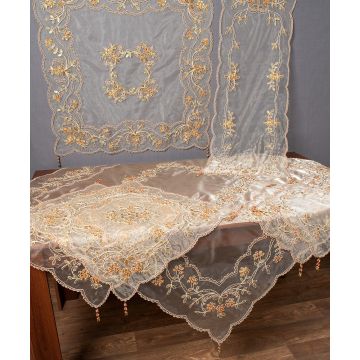 Σετ 7 τεμαχίων (85cm x 85cm, 40cm x 110cm, 130cm x 130cm, 2x38cm x 38cm, 2x55cm x 55cm) 7707 Χρυσό