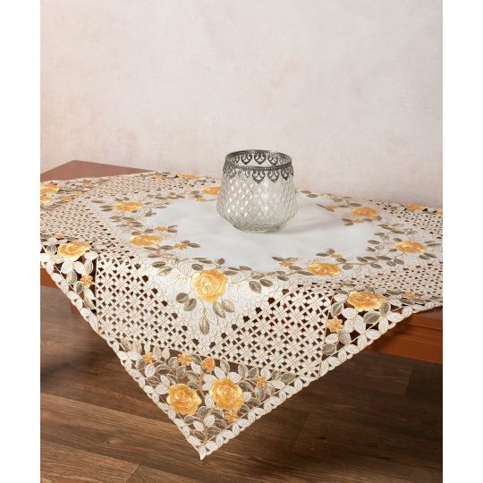 Σατέν κοφτό καρέ (85cm x 85cm) 081 κίτρινο