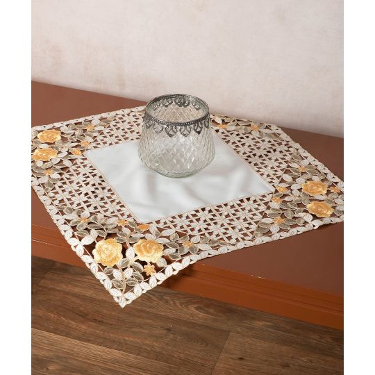 Σατέν κοφτό καρέ (60cm x 60cm) 081 κίτρινο