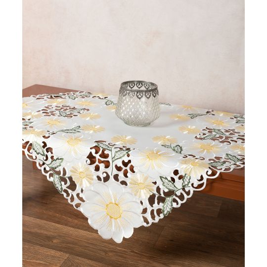 Σατέν κοφτό τραπεζοκαρέ (135cm x 135cm) 291 κίτρινο