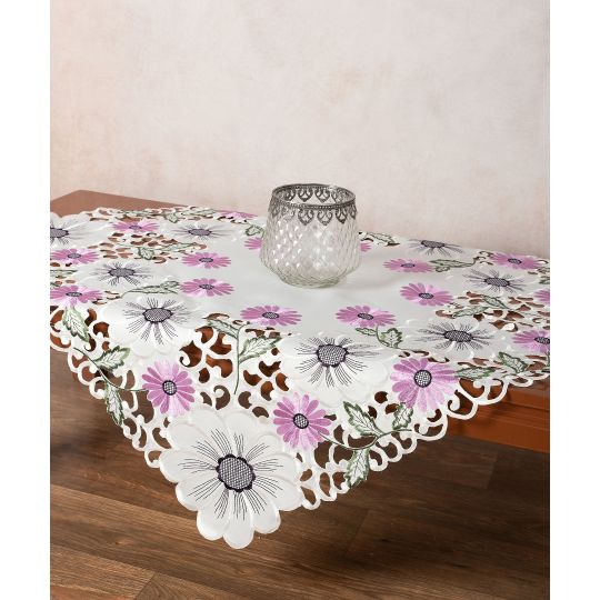 Σατέν κοφτό τραπεζοκαρέ (135cm x 135cm) 291 μώβ