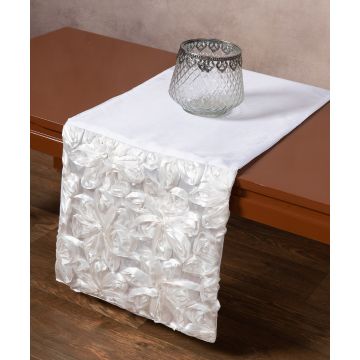 Σατέν τραβέρσα (35cm x 170cm) 1048 λευκή