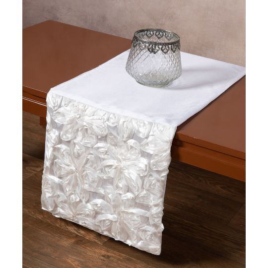 Σατέν τραβέρσα (35cm x 170cm) 1048 λευκή