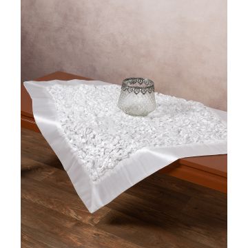 Σατέν καρέ 6134 (85cm x 85cm) λευκό