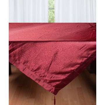 Σατέν τραπεζομάντηλο 2009 λουλούδι (160cm x 220cm) μπορντώ