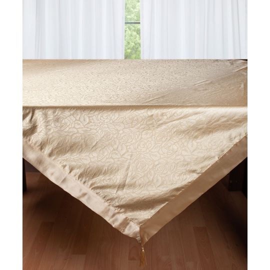 Σατέν τραπεζομάντηλο 2009 λουλούδι (160cm x 220cm) χρυσό