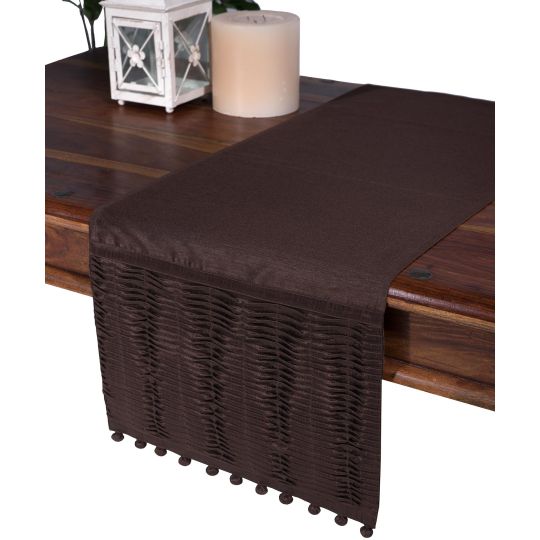 τραβέρσα  (40cm X 170cm)  3819 πλισέ καφέ