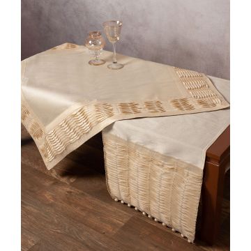 Silk Fashion καρέ (85cm X 85cm) 3819 πλισέ ecru