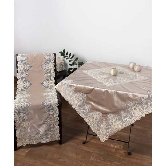 Silk Fashion Διακοσμητικά πετσετάκια (1 τεμάχιο) (50cm X 50cm)  YL169-14B μπεζ