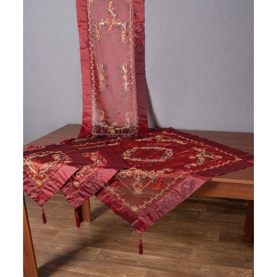 Τραπεζοκαρέ (130cm x 130cm) SL-0639 Μπορντώ