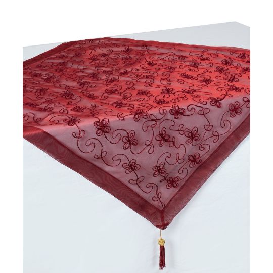 Silk Fashion Καρέ (90cm x 90cm) 0001061A Μπορντώ