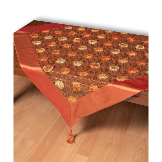 Τούλινο τραπεζοκαρέ 264-17 (130cm x 130cm) πορτοκαλί