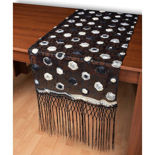 Τούλινη καρέ τραβέρσα 264-17 (50cm x 200cm) μαύρο