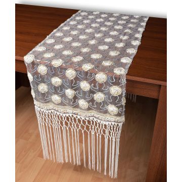 Τούλινη καρέ τραβέρσα 264-17 (50cm x 200cm) λευκό