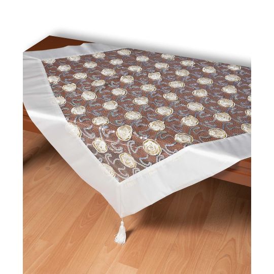 Τούλινο τραπεζοκαρέ 264-17 (130cm x 130cm) λευκό