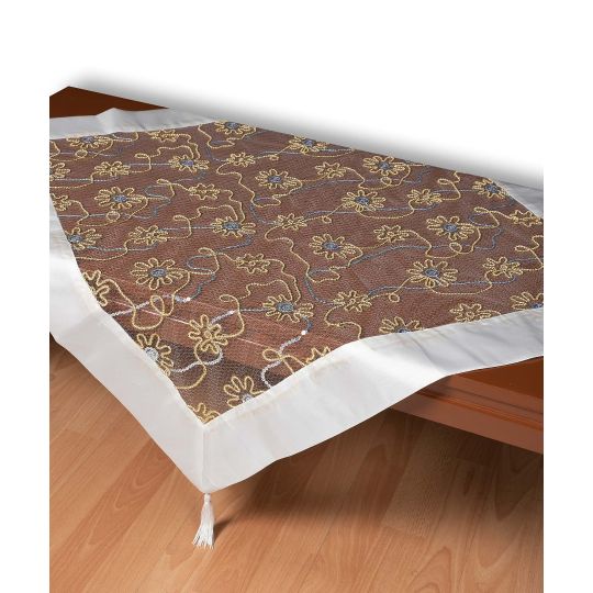 Τούλινο τραπεζοκαρέ 7180 (130cm x 130cm) λευκό