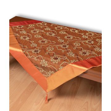 Τούλινο τραπεζοκαρέ 7180 (130cm x 130cm) πορτοκαλί