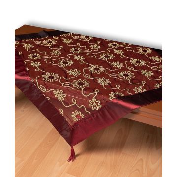 Τούλινο τραπεζοκαρέ 7180 (130cm x 130cm) μπορντώ