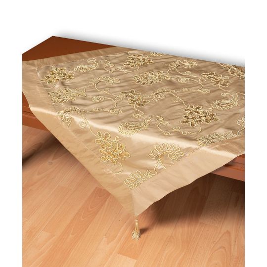 Σατέν τραπεζοκαρέ 7710 (135cm x 135cm) χρυσό