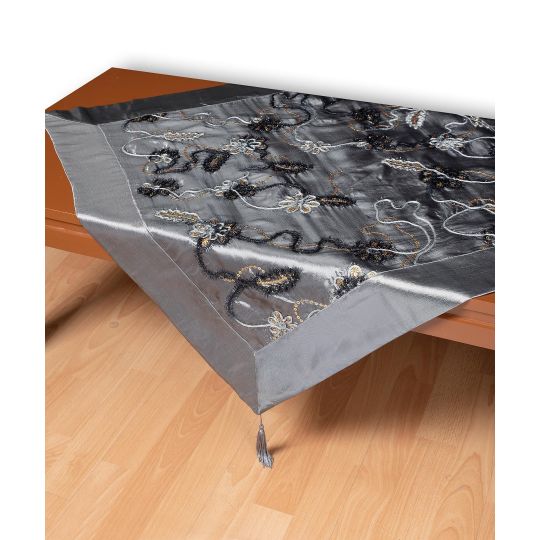 Σατέν τραπεζοκαρέ A11 (120cm x 120cm) γκρί