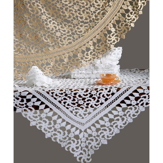 Χειροποίητη μερσεριζέ ροτόντα (180cm) 4972 λευκή