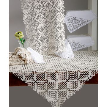 Χειροποίητο πλεκτό μερσεριζέ σετ 7 τεμαχίων NG33 (140cm x 140cm/90cm x 90cm/50cm x 150cm/60cm x 60cm x 2/40cm x 40cm x 2) εκρού