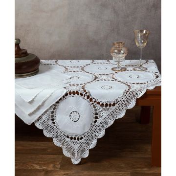 Silk Fashion Βαμβακερό καρέ με πλεκτό 371 (110cm x 110cm)