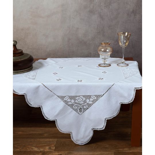 Καρέ με πλεκτό 1155 (90cm x 90cm) λευκό